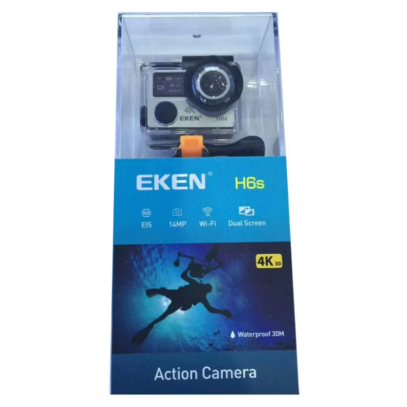 Экшн камера EKEN H6S Ambarella A12 Wi Fi 4K 30fps 14 МП стабилизация изображения EIS