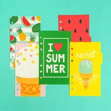 Креативный летний планировщик, 6 катушек, разделитель бумаги A7 A6 A5, размер Dokibook, планировщик, 5 листов, разделитель