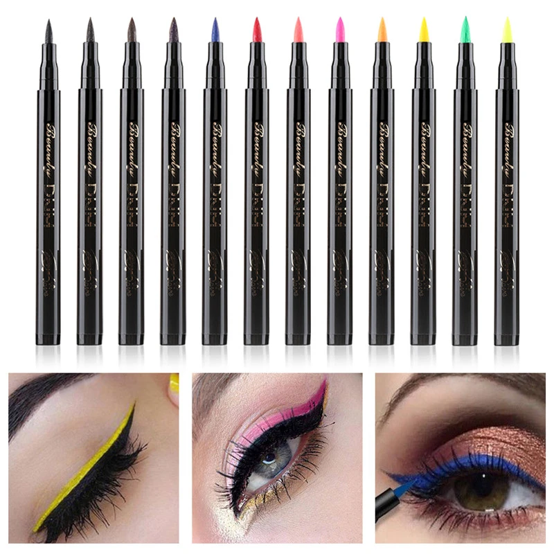 Cat Eye Makeup Waterproof Neon Colorful Liquid Eyeliner Pen Make Up