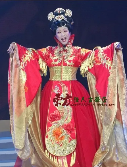 

Unisexual Splendid Red Beauty Chiense Goddess Chang'E Costume Performance Stage Costume Li Yugang Cross-gender Cosplay Clothes