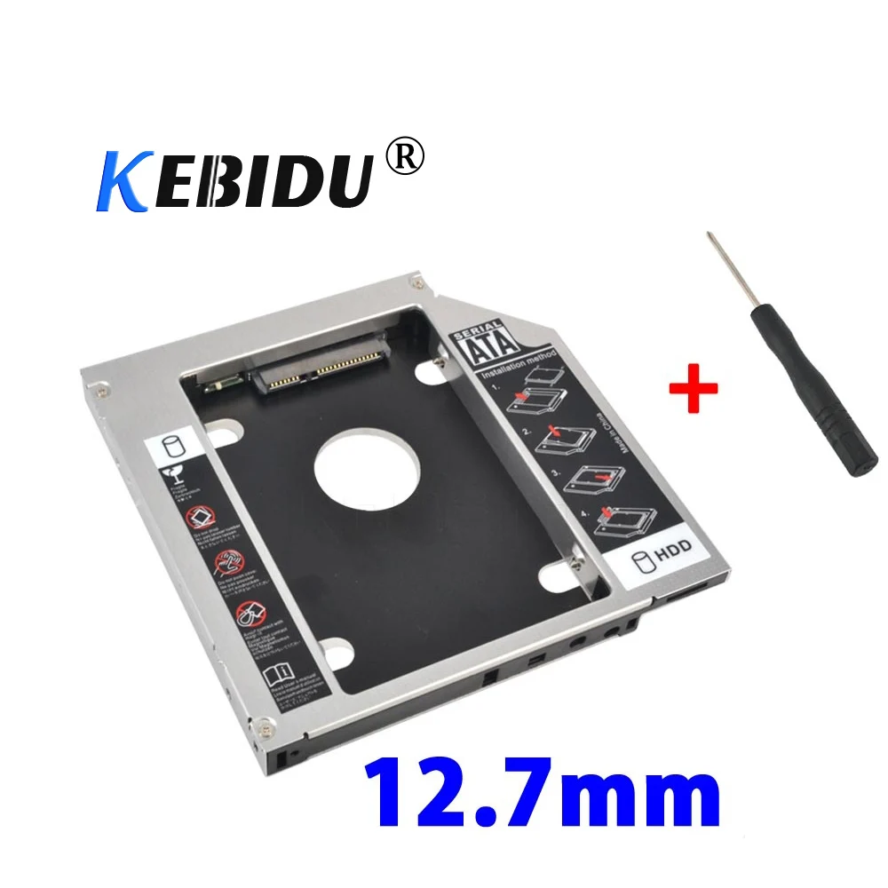 Kebidu SSD HDD HD драйвер жесткого диска внешний 2 й Caddy SATA 3 0 чехол Корпус для 12 7 мм CD DVD ROM