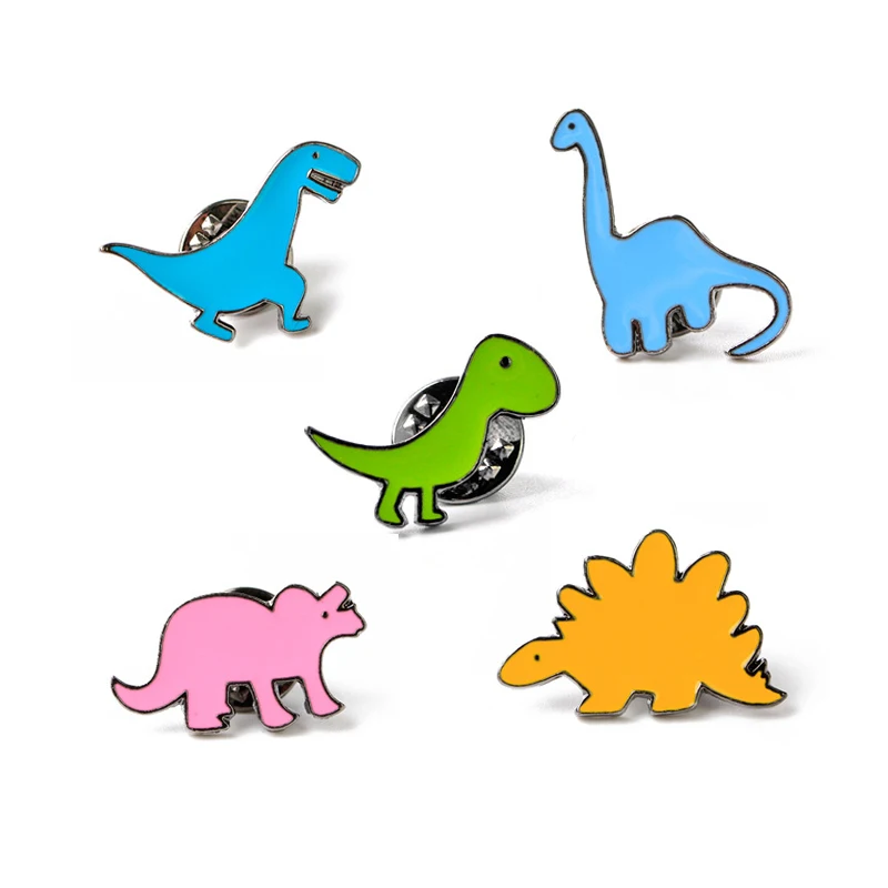 3~8 Pcs/set Cute Cherry Banana Enamel Brooch Pin Flamingo Dinosaur Plants Food Cats Cactus Juice Pins Badge Brooches For Women