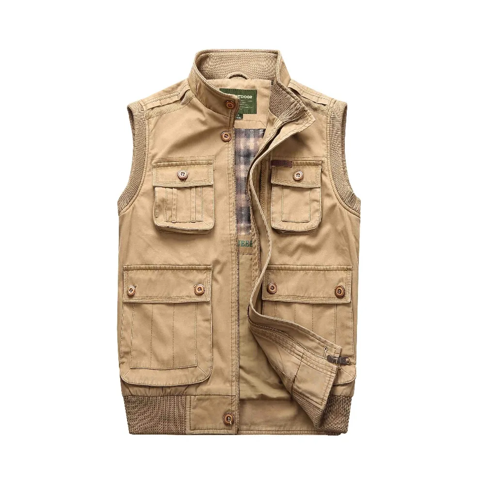 Outdoor Hunting vest men stand collar multi-pockets fishing photography shooting waistcoat men tactical vest