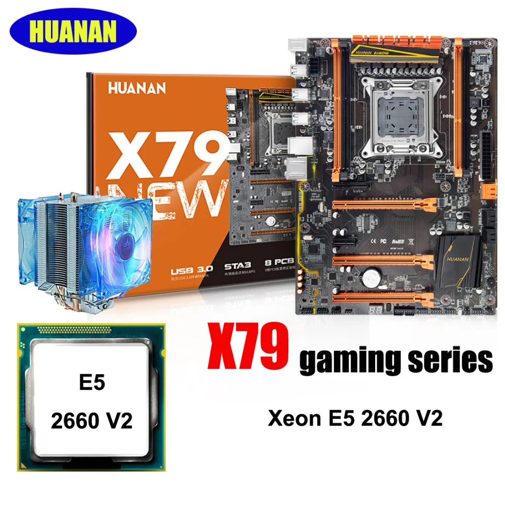 Бренд HUANAN Чжи X79 deluxe игровая материнская плата с M.2 SSD слот скидка X79 LGA2011 материнская плата с ЦПУ Intel Xeon E5 2660 V2