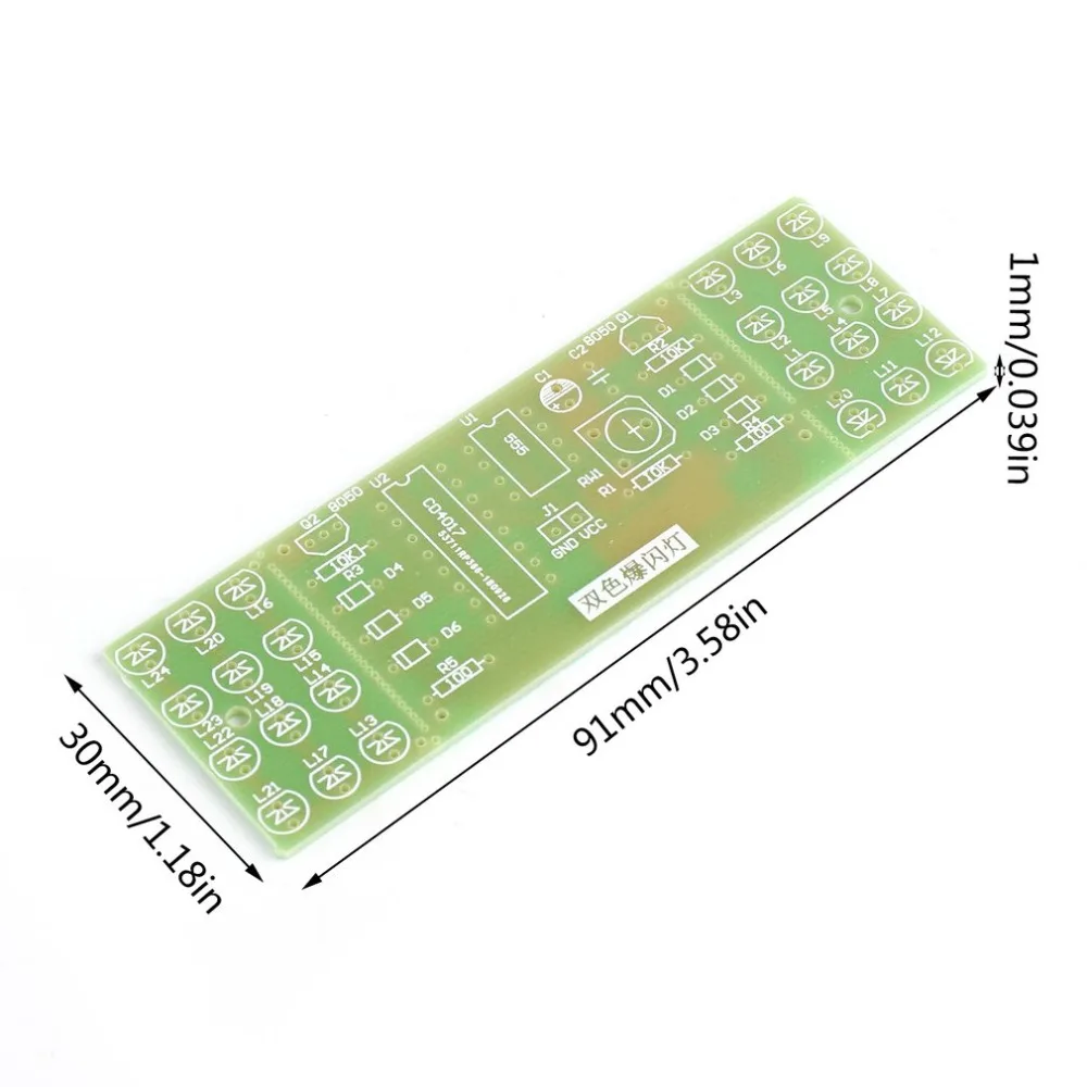 NE555+ CD4017 красный синий двойной цвет мигающая световая доска комплект стробоскоп практика обучения led-лампы модуль