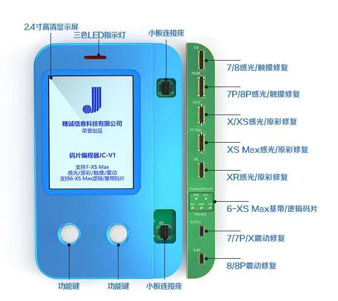 JC Pro1000S Lightning USB кабель подлинный или поддельный тест Lightning Кабель для наушников батарея производительность диагностический тест er для iPhone - Цвет: Синий