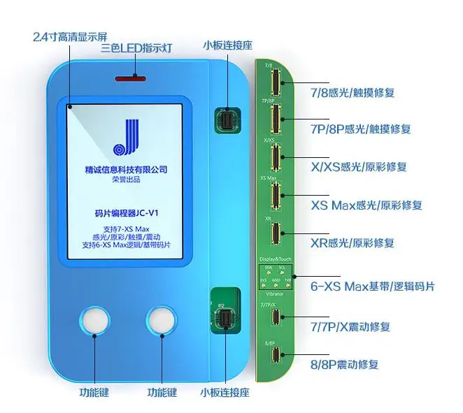 Синий JC Pro1000S Lightning USB кабель подлинный или поддельный тест Lightning Кабель для наушников батарея производительность диагностический тест er для iPhone - Цвет: Синий