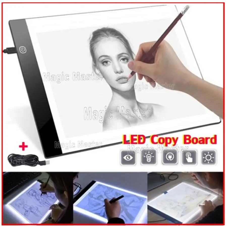 

Ultrathin A4 LED Light Tablet Pad box EU/AU/US USB Plug Diamond Embroidery Diamond Painting Accessories Cross Stitch Dimmabltool