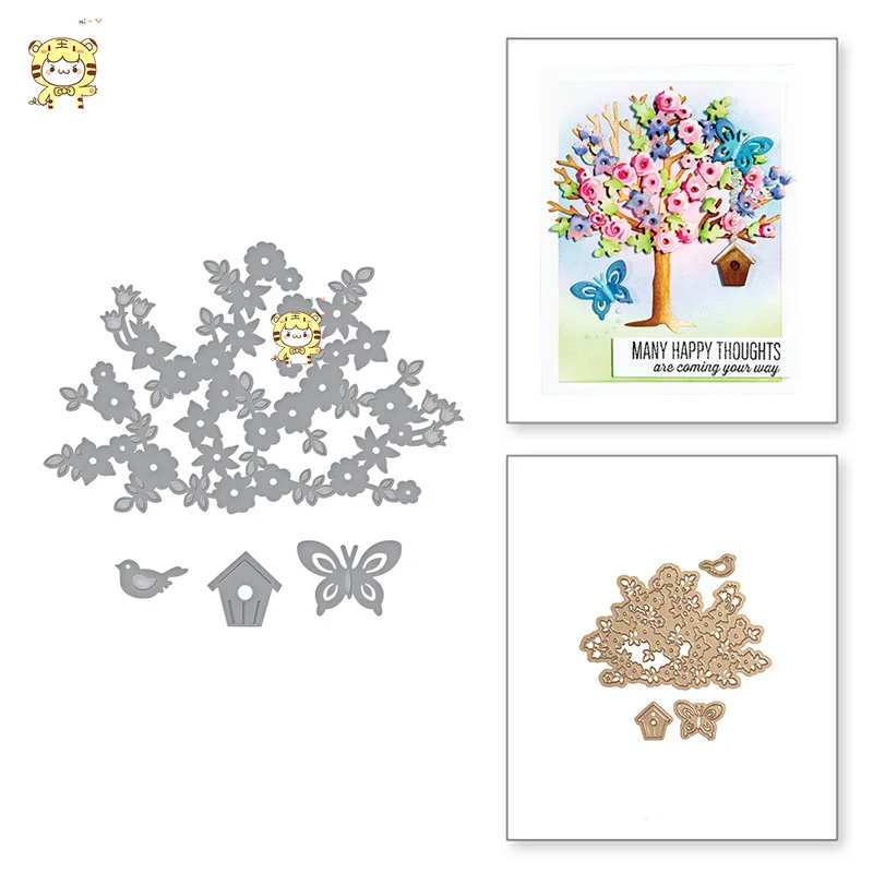 

BM 4pcs bird spring corolla Metal Cutting Dies Stencils for DIY Scrapbooking/photo album Decorative Embossing DIY Paper Card