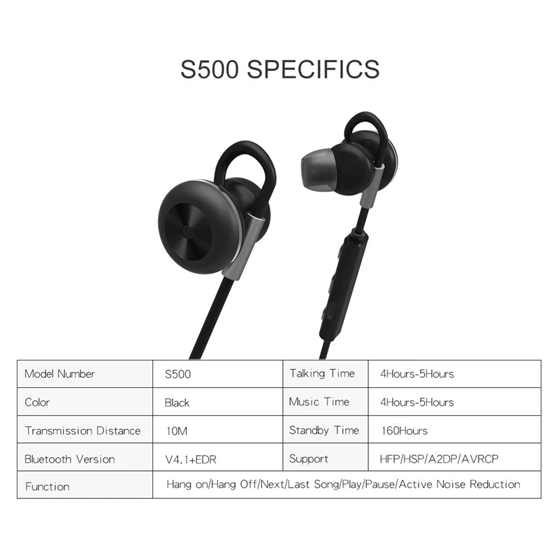 LemonMan Спорт bluetooth-гарнитура Шум отмена громкой связи Беспроводной гарнитура S500 устойчивое голос Управление наушники микрофон