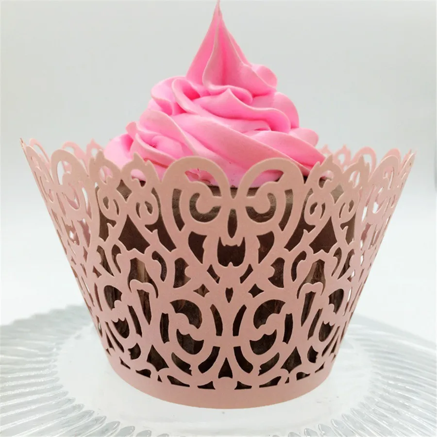 120 шт. творческий Кружева Лазерная резка Cupcake чашки круглый для кекс DIY выпечки