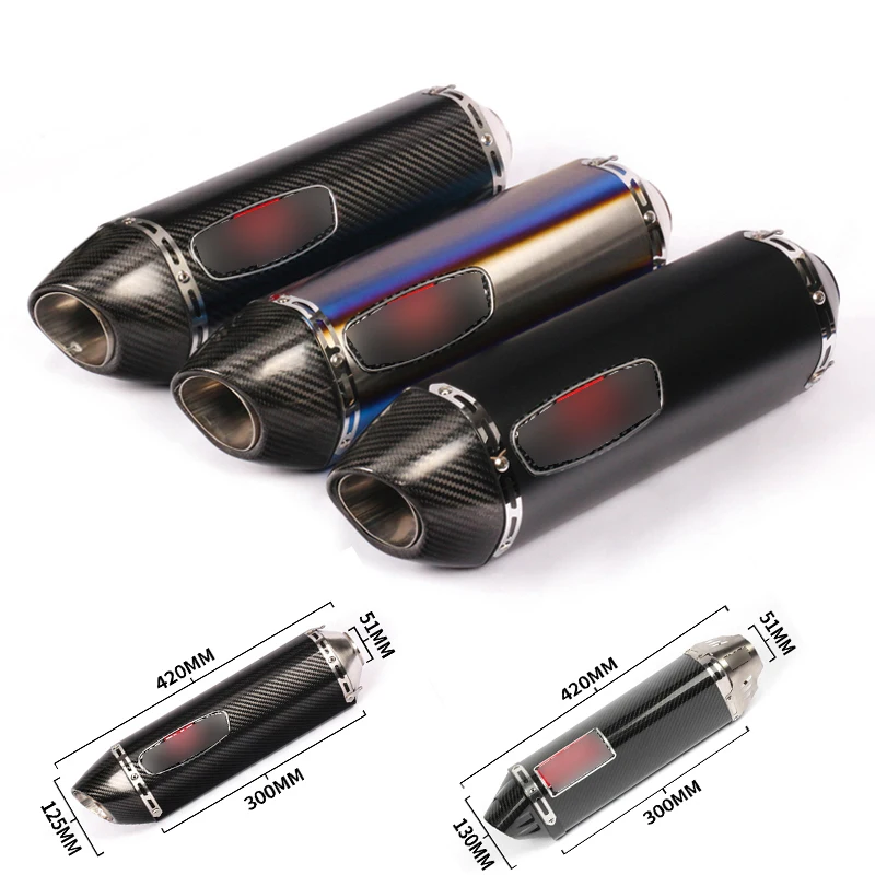 

38mm 51mm Silencer Motorcycle Exhaust Muffler Pipe DB Killer With Anti-scald Shell Silencer for ZX-6R/10/Z250 300/R3/25 K6 K7