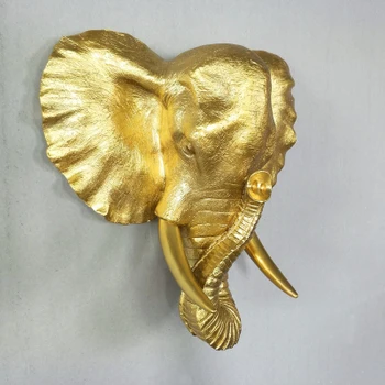 

Animal wall decoration hanging European living room elephant head three-dimensional pendant home living room Crafts sculpture