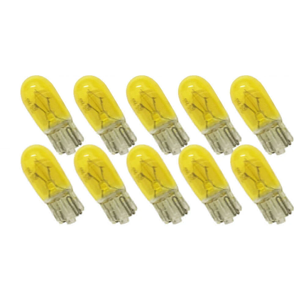 

10Pcs W5W 194/501 Super Bright Yellow Fog Bulb Car Head Light Lamp 12V Car Light Source Halogen Bulb Car Turn Signal Light T10