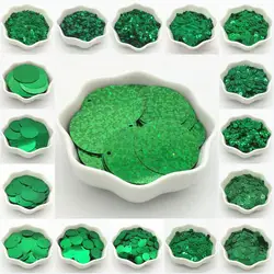 Пайетками 3-50 мм зеленый блесток Блеск плоские круглые чашки пвх свободные блестками блестка для судов Швейные Для женщин одежды