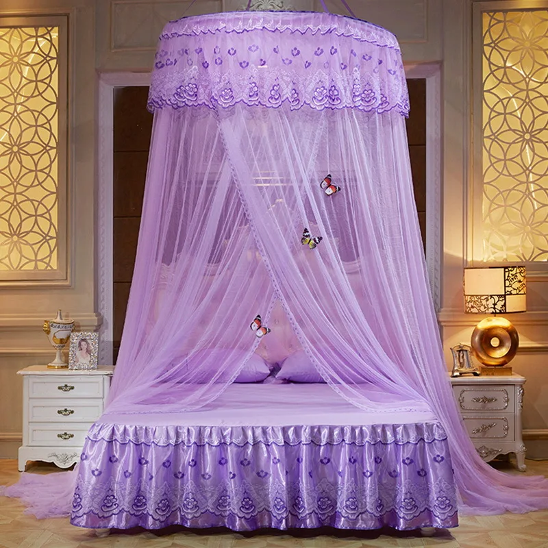 Urijk 1PC Round Lace Mosquito Net Living Room Canopy Bed Netting for
