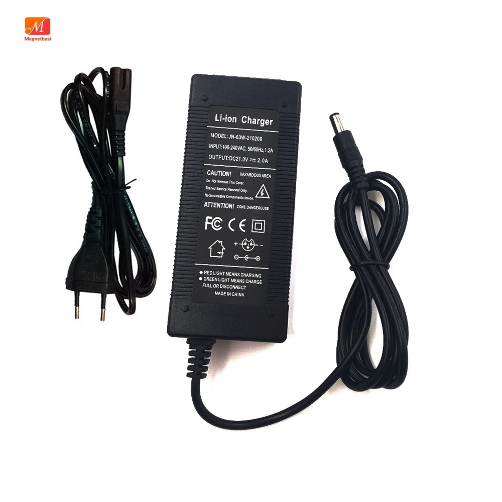 

21v2a lithium battery charger 5 Series 100-240V 21V 2A battery li-ion charger with LED light shows charge EU US PLUG Cable Cord