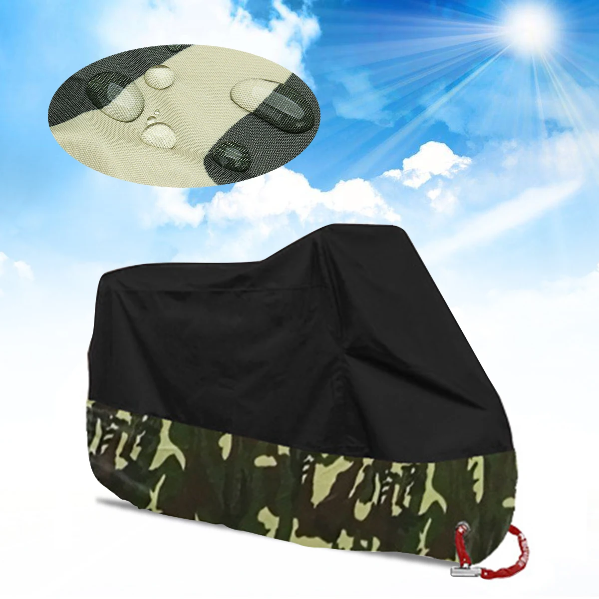 

190T Universal Motorcycle Covers UV Protector Waterproof Rain Dustproof Anti-theft Motor Scooter Covers with Lock Holes
