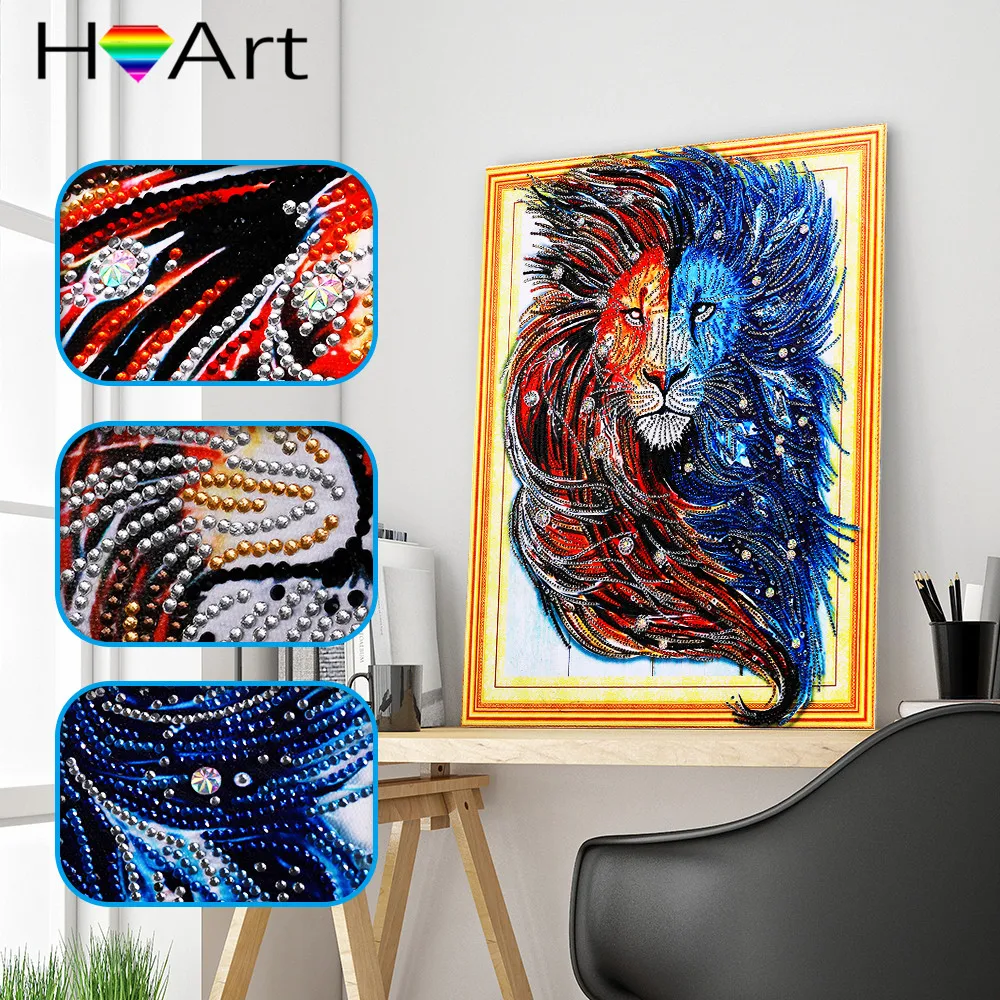 H&ampArt Special Shaped Diamond Painting Embroidery 5D Cross Stitch Animal 3D Mosaic Christmas Gift | Дом и сад
