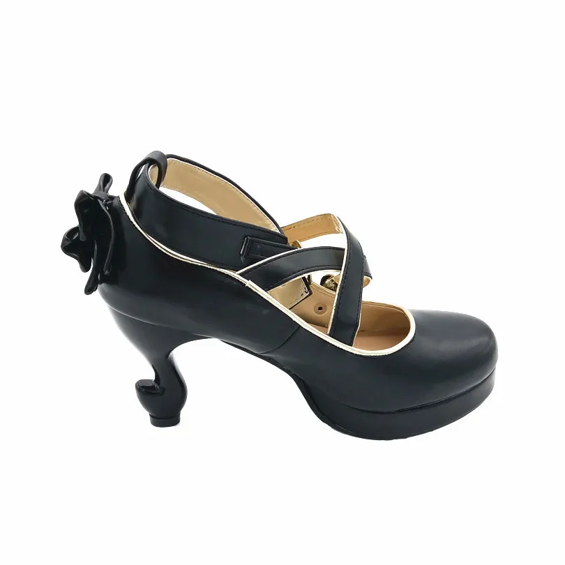 LIN KING/Дизайнерские Туфли Лолиты на необычном каблуке; женские туфли-лодочки для костюмированной вечеринки с бантиком и ремешком с пряжкой; пикантные туфли горничной на платформе и высоком каблуке