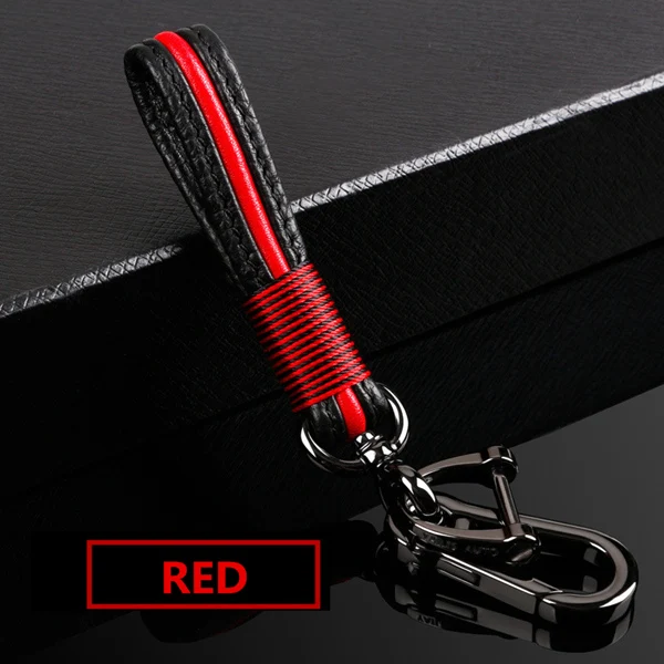 Модные кожаные ручные Длинные Брелок пряжка подковы металлический ключ для авто общие многоцветные цепочки подарок креативные авто аксессуары - Название цвета: Red