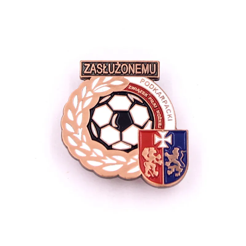 

Hard Enamel Soccer Button Pin Badge Tin Promotional Printing Paper badges Hot Sale metal badges