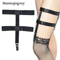 Mantieqingway женский, черный одноцветное Цвет рубашки держатели сексуальные подвязки ремешок регулируемыми подвязками для чулок 2,5 см ножка
