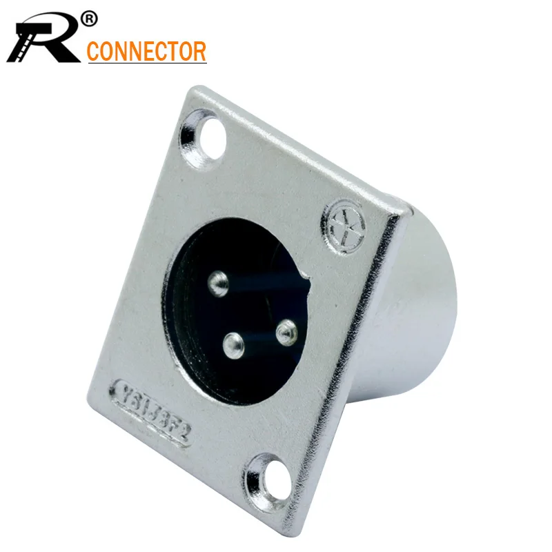 4 шт. XLR разъем никелированный 3pin штекер панельный профессиональный для динамика