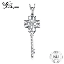 

JewelryPalace Romance Flower Key Openwork Cubic Zirconia Pendant 925 Sterling Silver Wedding Party Without A Chain