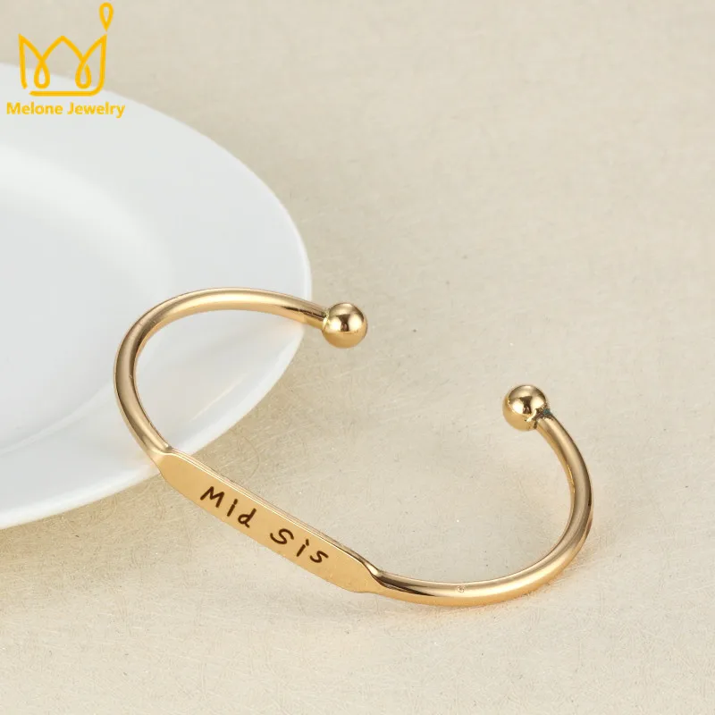 

2017 Top Quality Simple Bar Warp Bracelets Bangles Customize Personalized Inspirational Cuff Letters Bangles Bracelets Womens