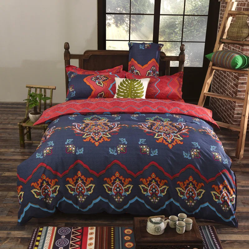 2017 New Bohemian Style Bedding set Floral Printed Bed Cotton Twin