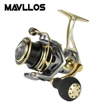 Mavllos Gold Metal Jigging Spinning Fishing Reel Max Drag 20kg Metal Body Handle Saltwater Lure Fishing Spinning Reels Surf Reel