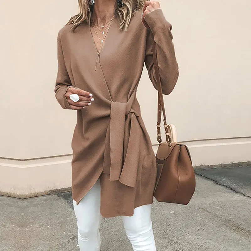

Cardigans Autumn Thicken Sweaters Women Winter Warm Sweater Female V-Neck Sexy Loose Long Sweater Women Coat Office Ladies Tops
