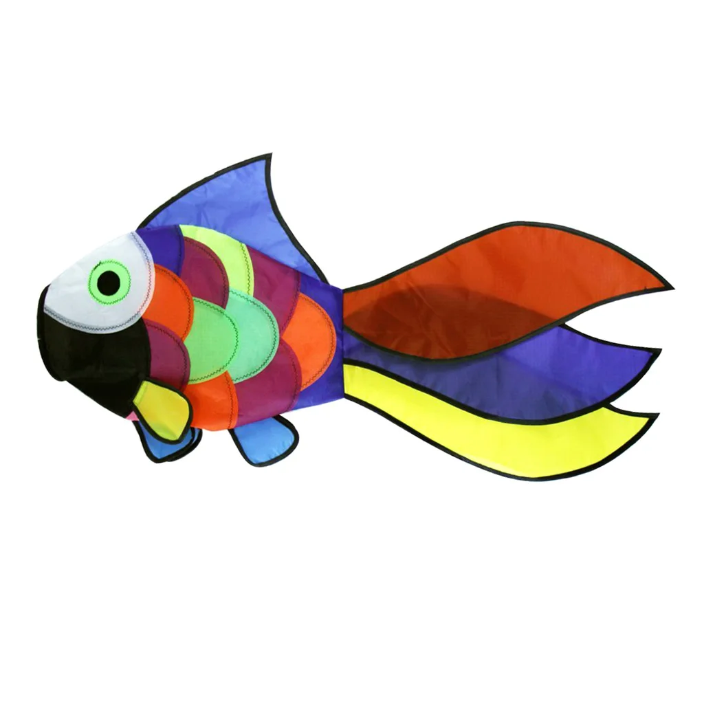 2pcs Rainbow Cute Fish Kite Windsock Wind Windsock Outdoor Toy Garden Decor