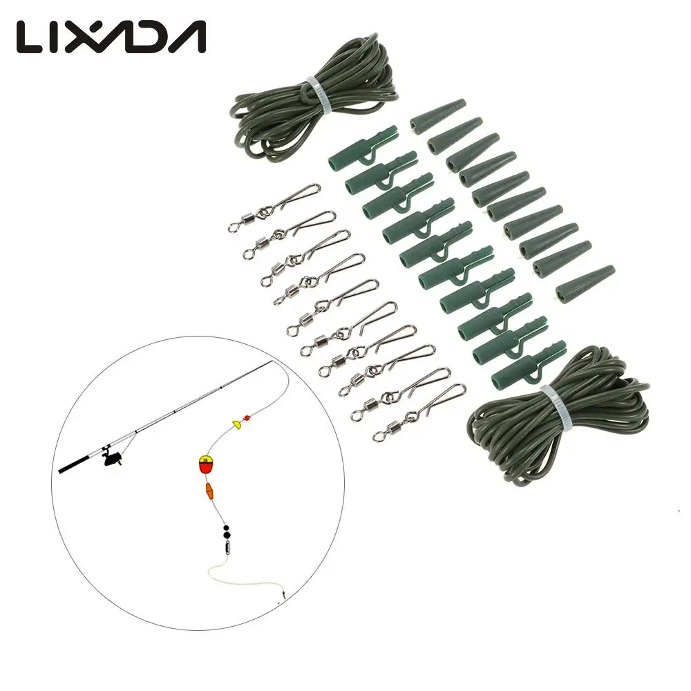 

32pc Carp Safety Lead Clips Quick Change Swivels Carp Safety Lead Weights Clips Fishing Tackle Rigs Lead Clip Tail Cones