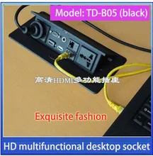 Tabletop socket /hidden/VGA, 3.5 audio,HD HDMI, USB, network,RJ45 Information outlet box /High-grade desktop socket /TD-B05 office conference multimedia socket hidden hdmi usb cable information outlet box universal power desktop socket a17