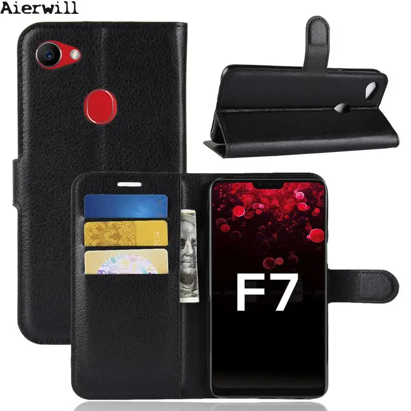 Для Oppo F7 кожаный чехол флип Коке с подставкой слот для карты без магниты Винтаж