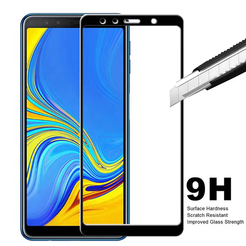 0-26mm-2-5D-Silk-printing-full cover tempered glass for a7 2018