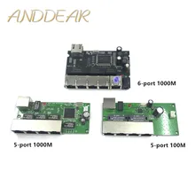 5/6-коммутатор модуль широко используется в светодиодный линии 5 порт 10/100 10/100/1000 m контактный порт mini модуль коммутатора PCBA