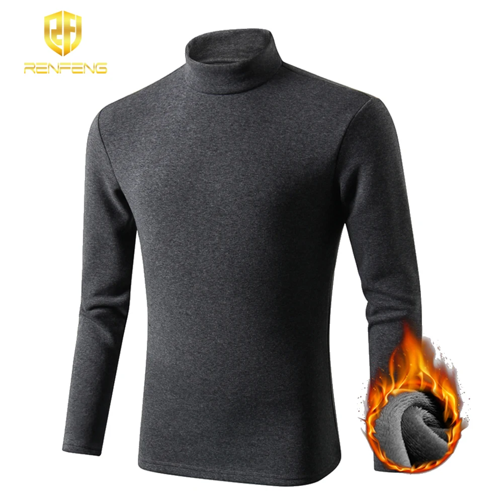 Male Winter Thermal Underwear Tops Mens Cotton Long Johns Tops Men High Colar Long Sleeves Keep Warm Breathable Undershirt 3XL  (8) 