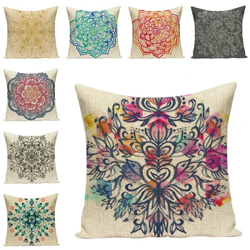 

Geometric Floral Cushion Cover Print Decorative Pillow Case Sofa Throw Pillowcase Car Seat Accessory Home Textile Decor 45x45cm