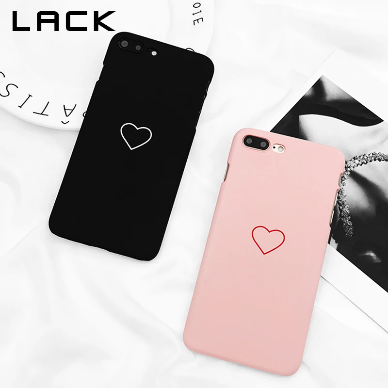 LACK Love Heart Couples Phone Case For iphone 7 PLus Cases