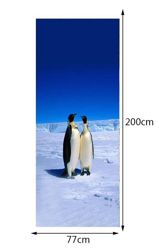 2 Panels Two Penguins Wall Art Picture Mural Wall Stickers Door Sticker