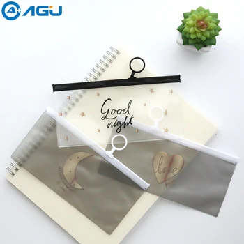 

AAGU 1PC Kawaii Moon Star Transparent PVC Pencil Bag Cute Heart Pencil Case For Kids Korean Stationery Bag Office Pen Holder