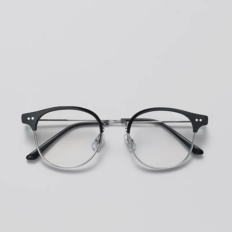 

2019 Classic Alio Rivet light Half Frames Eyeglasses Vintage Retro Frame Men women Clear Spectacle Frame Eyewear oculos de grau