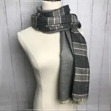 

Double-sided Fashion Grid Plaid Scarf Warm Smooth Novelty Cashmere Cotton Adult Scarf For Both Men And Women