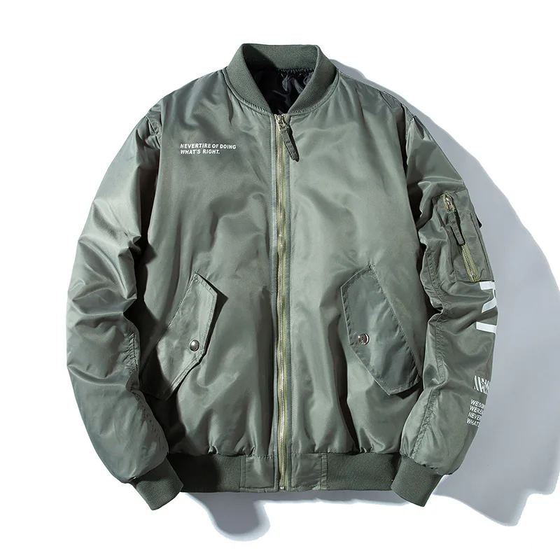 Online Bomber Jacke Männer Hip Hop Pilot Jacke Männer Frauen Brief Baseball Jacke Männliche Jugend Streetwear Windjacke Mode Frühling Herbst