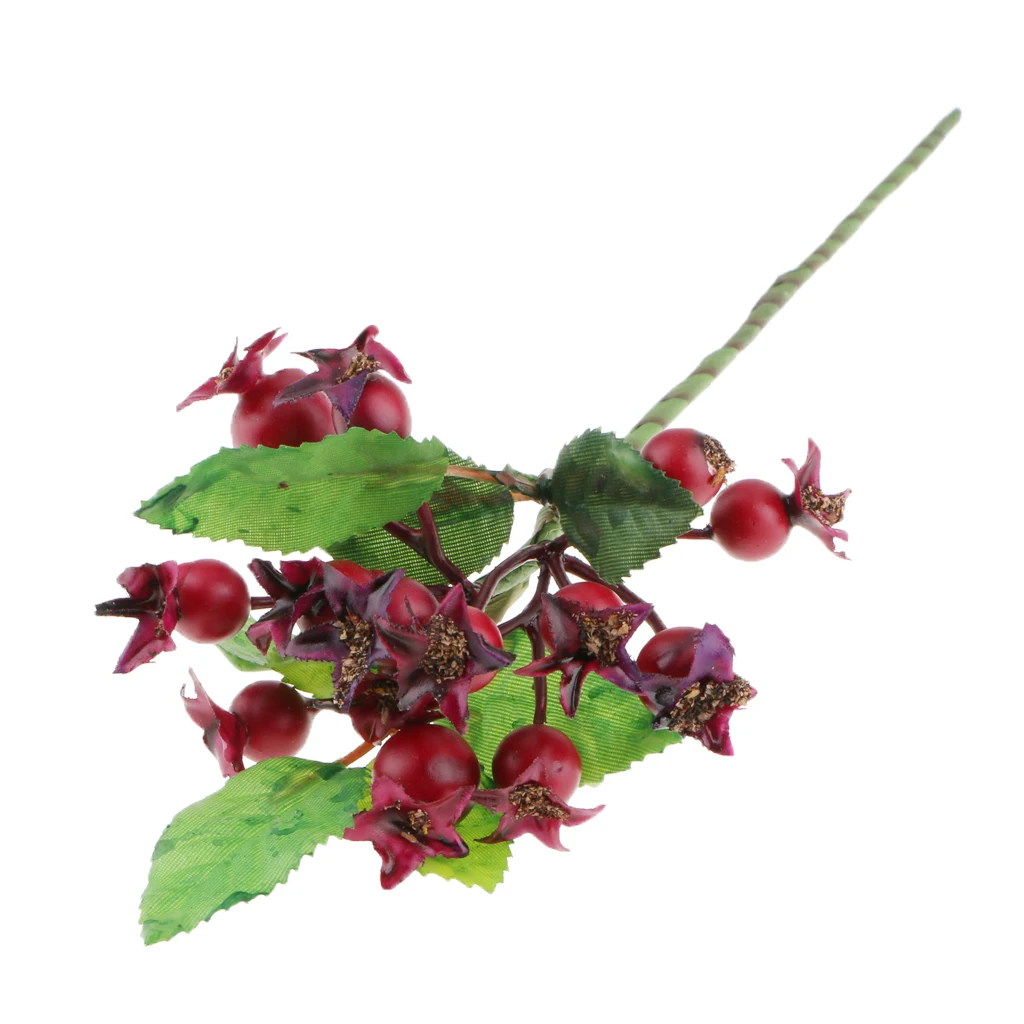 Colorful Fake Fruits Small Berries Artificial Flowers Stamen Wedding Christmas DIY Craft Party Floral Decor