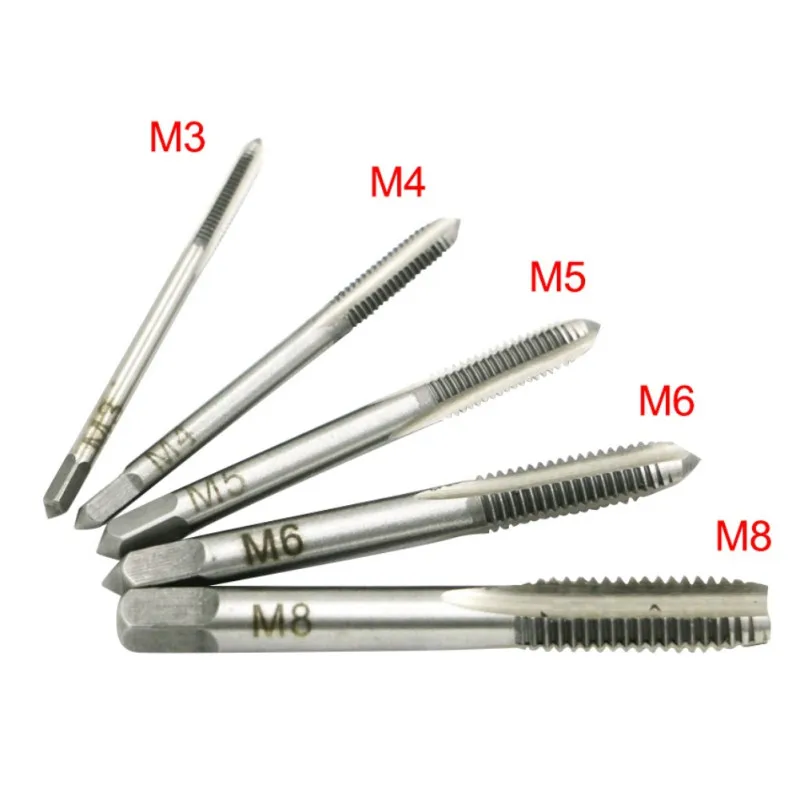 

5pcs Hand Tap Tapping Screw Thread Metric Plugs Taps Set M3-M8 Straight Flute Hand Screw Thread Metric Plug New