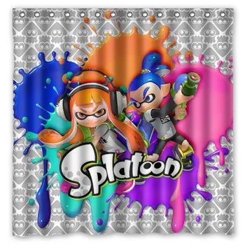 

Splatoon Design Bathroom Shower Curtain Waterproof&Mildewproof Polyester Fabric Bath Curtains 180cm*180cm